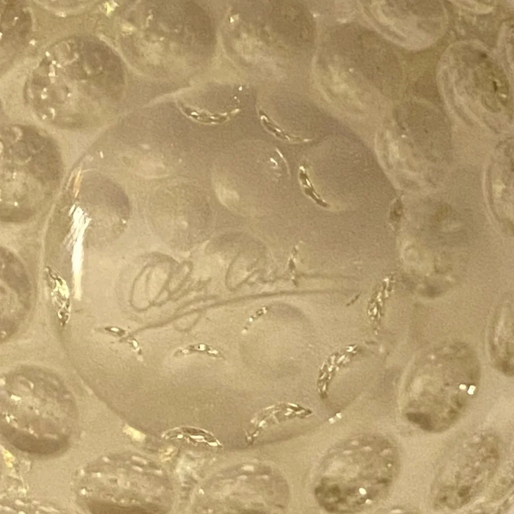 OLEG CASSINI CRYSTAL GOLF PAPER WEIGHT CLEAR GOLF BALL, - Picture 4 of 5